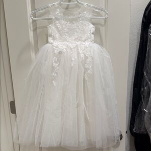 Elegant White Lace Kids Dress